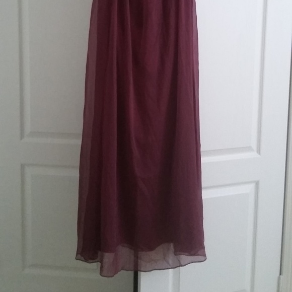 BHLDN burgundy chiffon Brigitte gown, size S - Picture 2 of 4